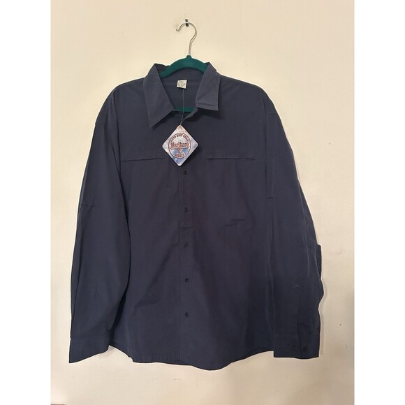 Vtg Guts Grit Gear Marlboro LS Button Down Navy Blue Shirt / Size XXL NWT - Picture 1 of 8